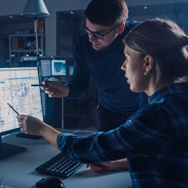 Digitalisering Cad Computerscherm Mensen Aan Het Werk 72 Dpi
